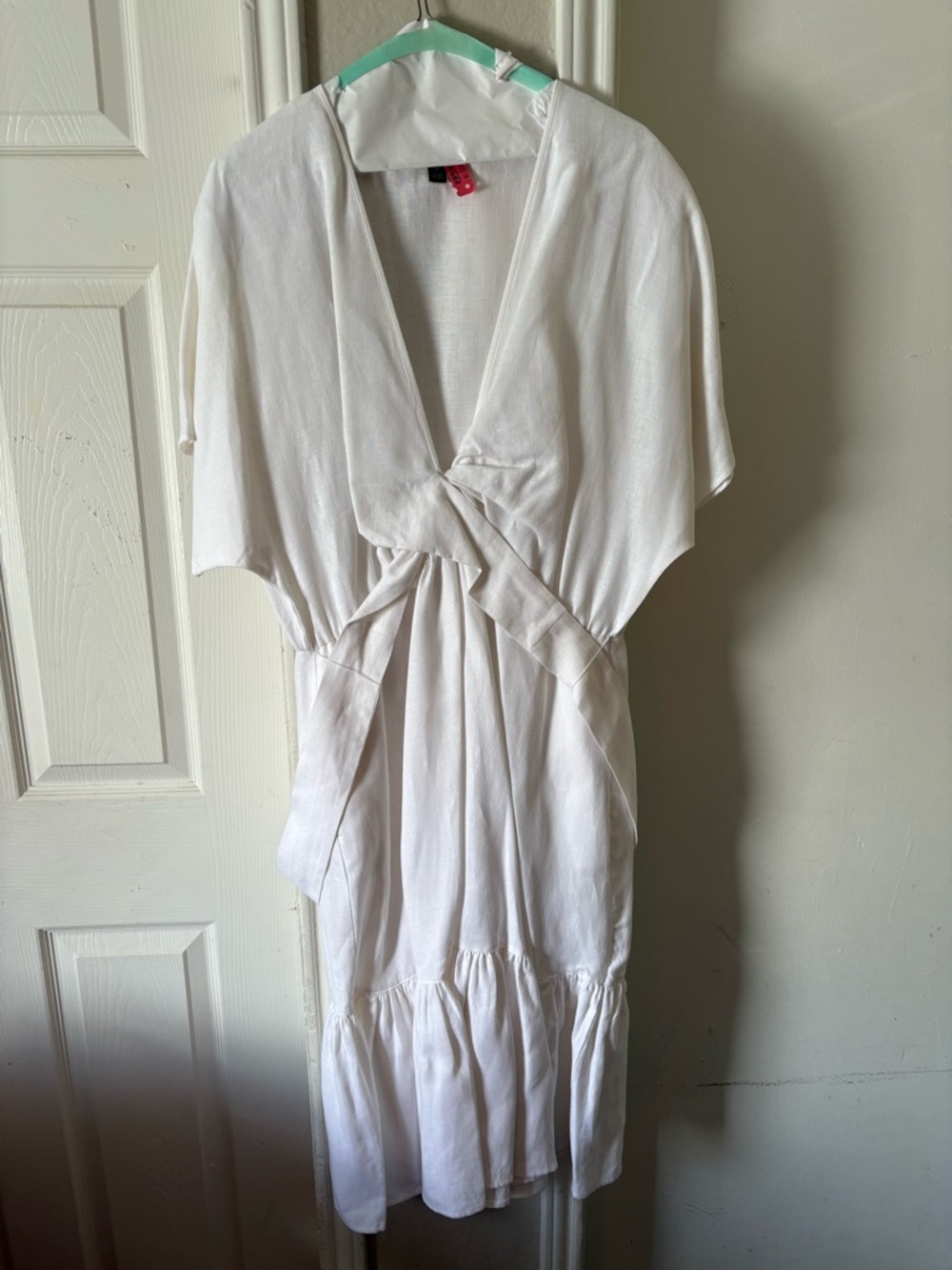 Lauren Ralph Lauren White Linen-Effect Wrap Midi Dress - Picture 6 of 10